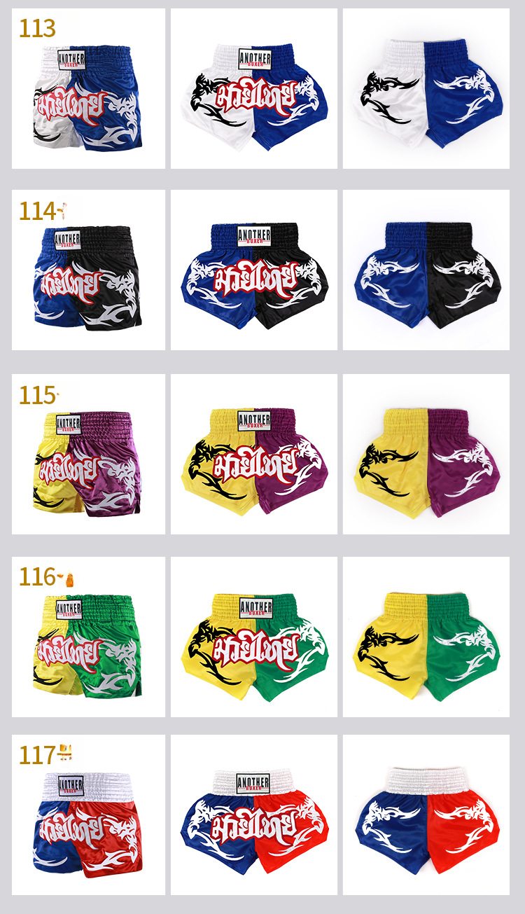 2025 New Boxing Shorts Fighting Training Clothing Martial Arts Clothing Multi Color Splicing Muay Thai_voghion.com